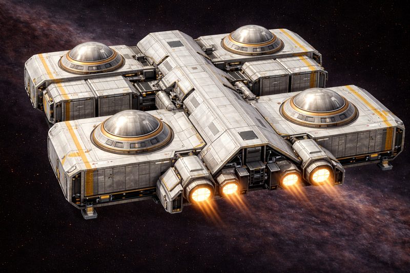 Colony vessel approaching a new world